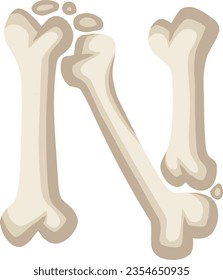 alphabet with bone and horror theme