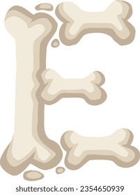 alphabet with bone and horror theme