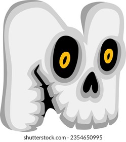 alphabet with bone and horror theme