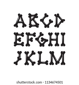 Alphabet of bones set 1, the constructor for T-shirt prints