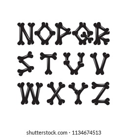 Alphabet of bones set 2, the constructor for T-shirt prints