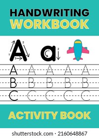 Alphabet Book Cover Design. Handwriting Paper, Trace Letter.