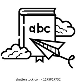 Alphabet book icon vector