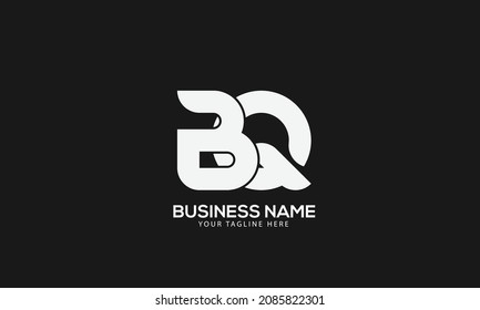 Alphabet BQ or QB abstract monogram vector logo template