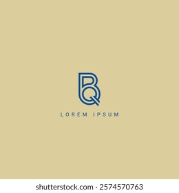 Alphabet BQ QB Letter Modern Monogram Style Logo Design. Initial vector template