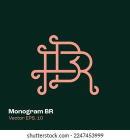 Alphabet BR ilustración monograma vectorial plantilla de logotipo, se puede utilizar para marca y logotipo de negocios