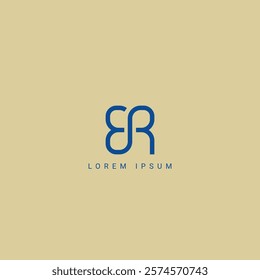 Alphabet BR RB Letter Modern Monogram Style Logo Design. Initial vector template