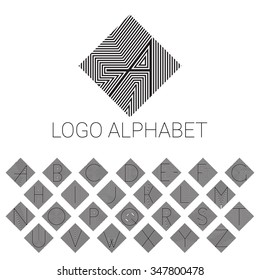 Alphabet brand letters as logo. ABC with patterned background. Vector illustrator file.