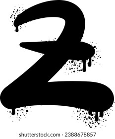 ein Alphabet mit einem Graffiti-Motiv im Stile eines Pinsels