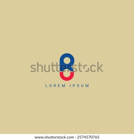 Alphabet BU UB Letter Modern Monogram Style Logo Design. Initial vector template RU UR