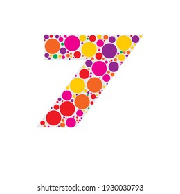 Alphabet of Bubbles Vector Illustration, Circles inside Alphabet Letters and Numbers, Letters Made of Circles Mosaic, Abstract Modern Color Bubble Fonts, Rounded Bold Style Alphabet Letters Set Design
