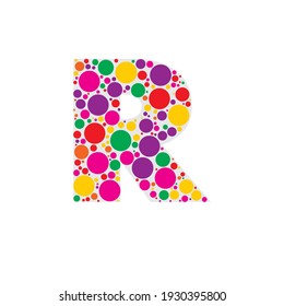 Alfabeto de burbujas Vector Ilustración, Círculos dentro de letras y números de alfabeto, Cartas hechas de círculos mosaicos, Abstracto de fuentes de burbujas de color moderno, letras de alfabeto redondeadas negrita set Diseño