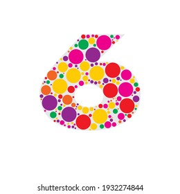 Alfabeto de burbujas Vector Ilustración, Círculos dentro de letras y números de alfabeto, Cartas hechas de círculos mosaicos, Abstracto de fuentes de burbujas de color moderno, letras de alfabeto redondeadas negrita set Diseño