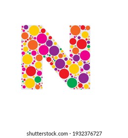 Alphabet of Bubbles Vector Illustration, Circles inside Alphabet Letters and Numbers, Letters Made of Circles Mosaic, Abstract Modern Color Bubble Fonts, Rounded Bold Style Alphabet Letters Set Design