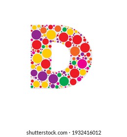 Alphabet of Bubbles Vector Illustration, Circles inside Alphabet Letters and Numbers, Letters Made of Circles Mosaic, Abstract Modern Color Bubble Fonts, Rounded Bold Style Alphabet Letters Set Design