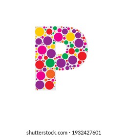 Alphabet of Bubbles Vector Illustration, Circles inside Alphabet Letters and Numbers, Letters Made of Circles Mosaic, Abstract Modern Color Bubble Fonts, Rounded Bold Style Alphabet Letters Set Design