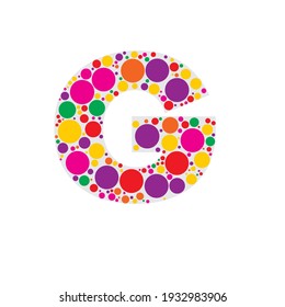 Alphabet of Bubbles Vector Illustration, Circles inside Alphabet Letters and Numbers, Letters Made of Circles Mosaic, Abstract Modern Color Bubble Fonts, Rounded Bold Style Alphabet Letters Set Design