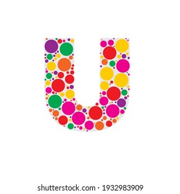 Alphabet of Bubbles Vector Illustration, Circles inside Alphabet Letters and Numbers, Letters Made of Circles Mosaic, Abstract Modern Color Bubble Fonts, Rounded Bold Style Alphabet Letters Set Design