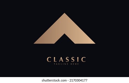 Alphabet A or building vector logo monogram template