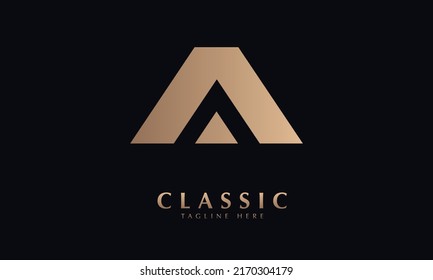 Alphabet A or building vector logo monogram template