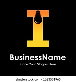 Alphabet I bulb letter vector logo template. suitable for business, education and arts