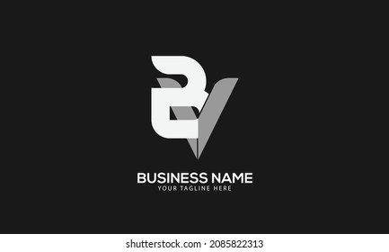Alphabet BV or VB abstract monogram vector logo template