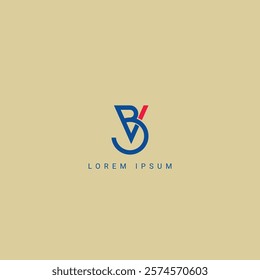 Alphabet BV VB Letter Modern Monogram Style Logo Design. Initial vector template