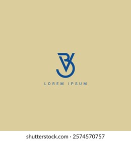 Alphabet BV VB Letter Modern Monogram Style Logo Design. Initial vector template