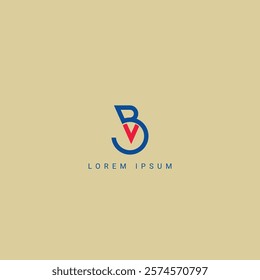 Alphabet BV VB Letter Modern Monogram Style Logo Design. Initial vector template