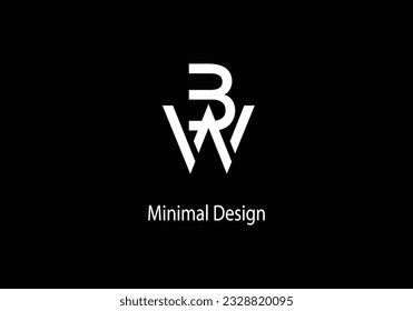 Alphabet BW , vector logo design, monogram, line art, templet