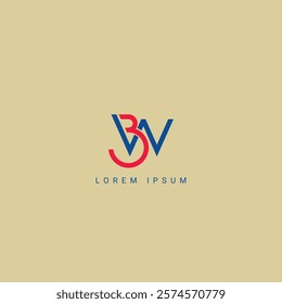 Alphabet BW WB Letter Modern Monogram Style Logo Design. Initial vector template