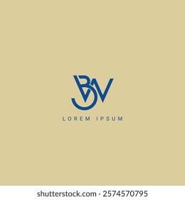 Alphabet BW WB Letter Modern Monogram Style Logo Design. Initial vector template