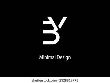 Alphabet BY , vector logo design, monogram, line art, templet