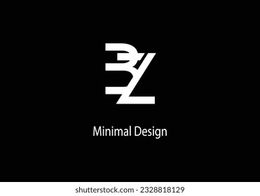 Alphabet BZ , vector logo design, monogram, line art, templet