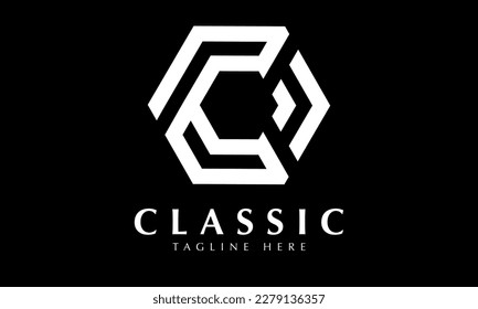 Alphabet c abstract monogram vector icon template