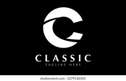 Alfabeto c modelo abstracto de icono de vector monograma