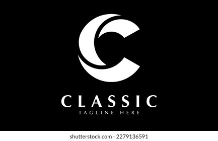 Alfabeto c modelo abstracto de icono de vector monograma