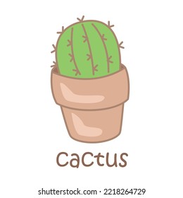 Alphabet C For Cactus Illustration Vector Clipart