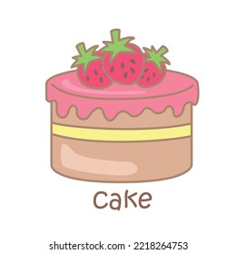 Alphabet C For Cake Illustration Vector Clipart