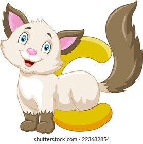 Alphabet C with Cat cartoon