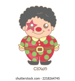 Alphabet C For Clown Illustration Vector Clipart