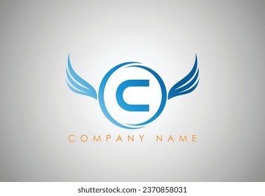 Alphabet C falcon logo in modern and simple Eagle  