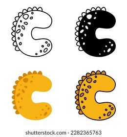 Alphabet C in flat style isolated