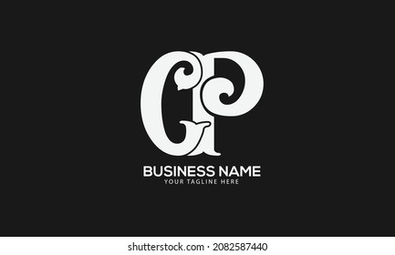Alphabet C initial abstract monogram vector logo template