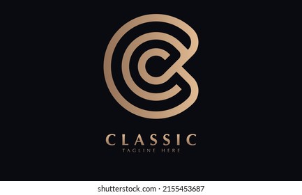 Alfabeto C Modelo de logotipo de icono de vectores monograma