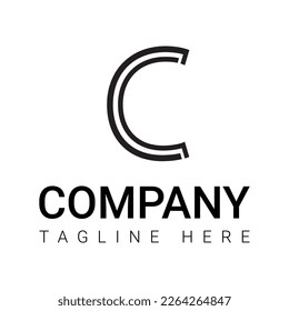 Alphabet C minimal Logo Design.modren.