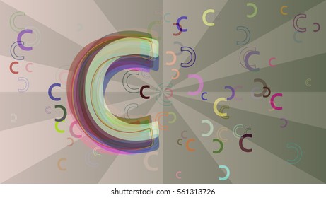 Alphabet C template texture