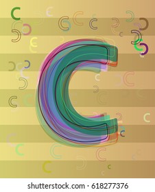 Alphabet C texture icon