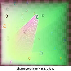 Alphabet C vector background between visual technology, multiple info among diagram