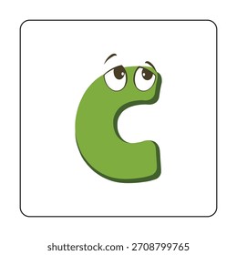 Alphabet C Vektor Cartoon Karten